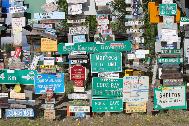 People are inspired to be part of the evolution of the site by adding signs that represent a piece of their life and joining the longstanding tradition of ‘leaving your mark’. By Eli Duke Flickr CC BY