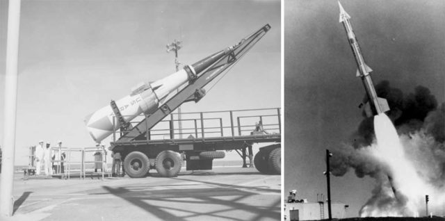 1-A Sprint missile being loaded for test firing. By Ryan Crierie CC BY 2.0 2-The LIM-49 Spartan missile was intended to intercept warheads above the earth's atmosphere. Wikipedia/Public Domain