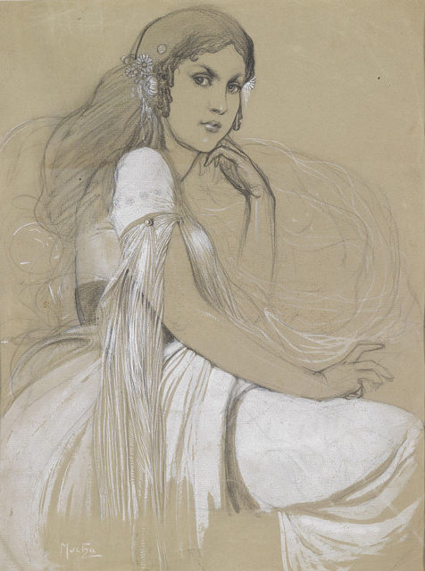 Jaroslava Mucha, the artist's daughter. 1920
