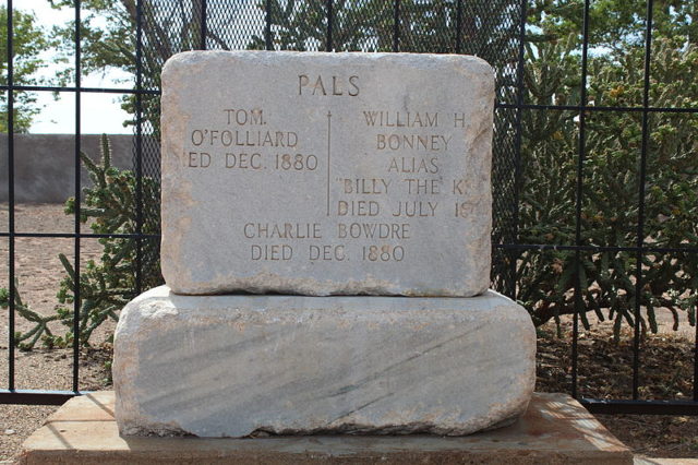 Graves of Bonney, O'Folliard, and Bowdre, Fort Sumner, New Mexico Photo Credit 