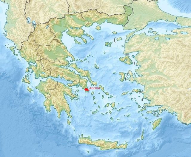 Location in Greece Source:Av Greece_location_map.svg: Lencerderivative work: Uwe Dedering (talk) - Greece_location_map.svg, CC BY-SA 3.0, https://commons.wikimedia.org/w/index.php?curid=10981243