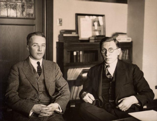 Banting (right) with Charles H. Best, ca. 1924. Wikipedia/Public Domain