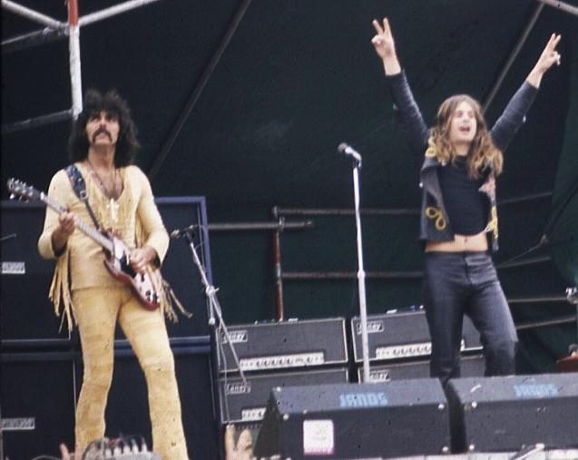 Tony Iommi and Ozzy Osbourne on stage at Kooyong Stadium in Melbourne, Australia on 13 January 1973. Photo Credit
