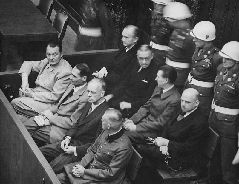 Defendants in the dock at the Nuremberg trials. Source: Wikipedia/Public Domain