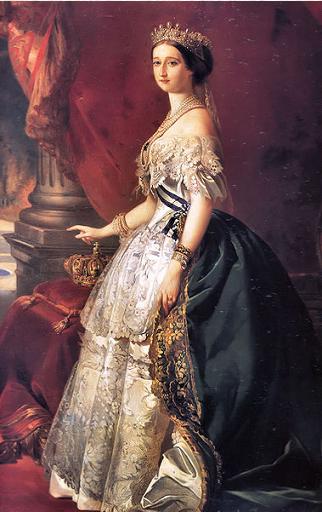 Empress Eugenie wearing a gown designed by Worth.