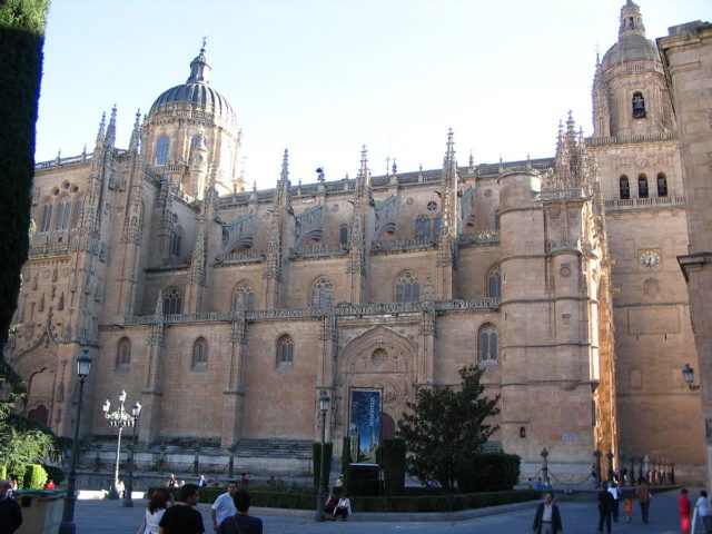 Facade of the Puerta de Ramos of the New Cathedral from the Plaza de Anaya. CC BY-SA 3.0