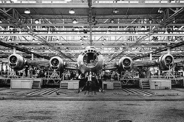 Here You can see the track system which would slowly roll these behemoths down the assembly line and shortly out the door and off to fight.