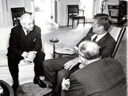 Holt, then Treasurer of Australia, and U.S President John F. Kennedy in the Oval Office in 1963. Both men would be remembered by the unusual circumstances of their deaths and the speculations surrounding them. Wikipedia/Public Domain