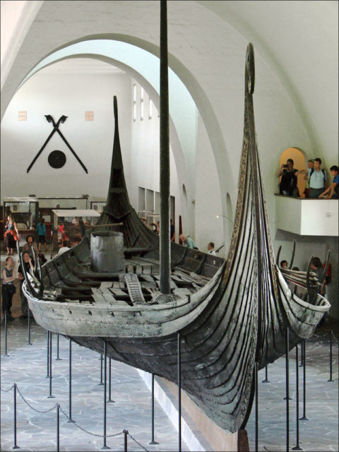 The Oseberg ship. Photo by Jean-Pierre Dalbéra CC BY 2.0