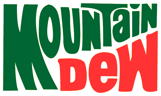 The Mountain Dew logo that was used from 1973 to 1996. It was used on Mountain Dew Throwback when it was introduced in 2009 and was later used on special glass bottles of the drink. Wikipedia/Public Domain