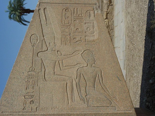 Pyramidion of a granite obelisk from Karnak temple. Image by- Hannah Pethen.Flickr. CC BY-SA 2.0