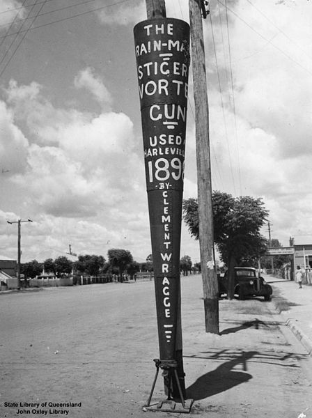 Rain making equipment, Charleville, 1947. Wikipedia Public Domain