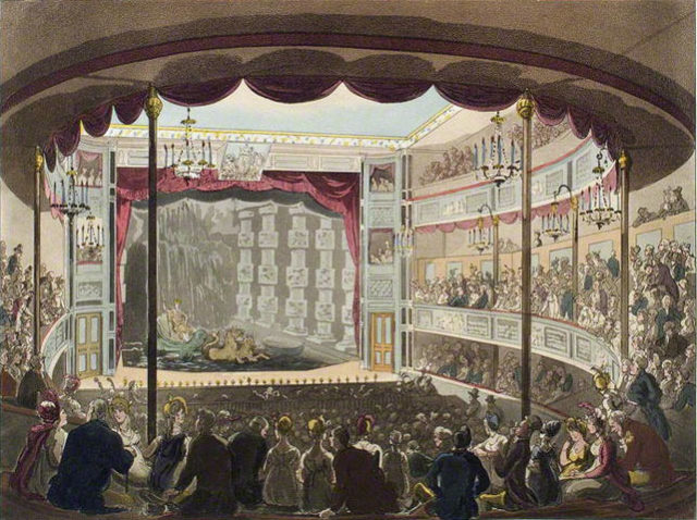 The interior of Sadler's Wells in 1809. Wikipedia/Public Domain