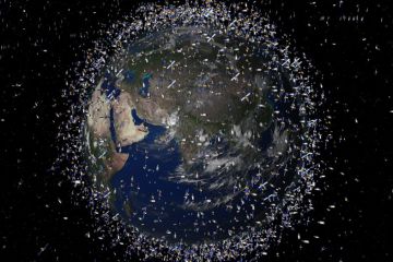 Space debris in LEO, with its size exaggerated Photo Credit