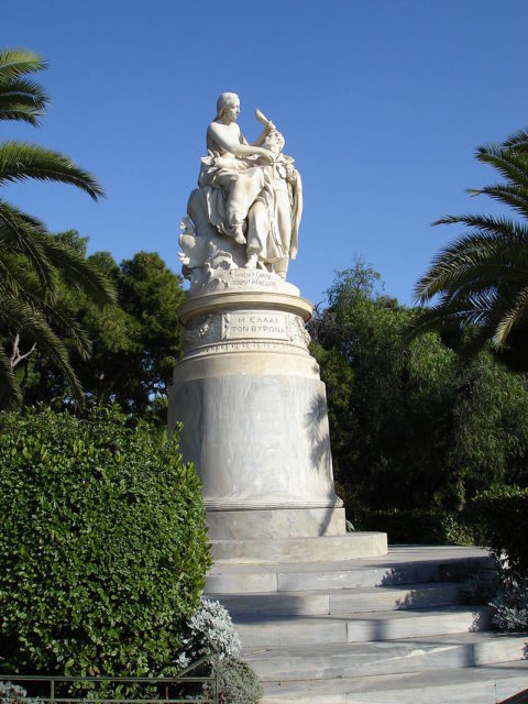 Statue of Lord Byron in Athens. Photo by Templar52