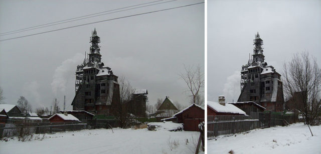 The construction of Russia’s tallest wooden house began in 1992. Wikipedia Public Domain - Wikipedia Public Domain