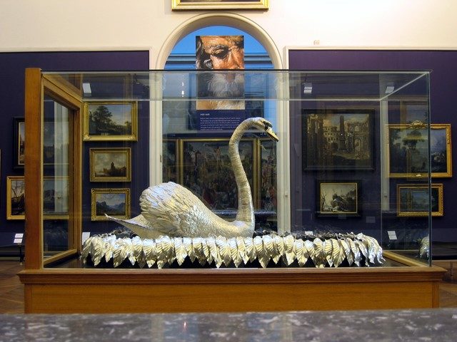 The Silver Swan, housed in the Bowes Museum, Barnard Castle, Teesdale, County Durham, England