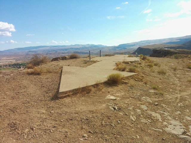 These are the remnants of Transcontinental Air Mail Route Beacon 37A, which was located atop a bluff in St. George, Utah, U.S.A Source:By Dppowell - Own work, CC BY-SA 4.0, https://commons.wikimedia.org/w/index.php?curid=34695738