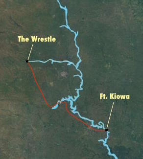 The 200 mile route of the 1823 odyssey by Glass.