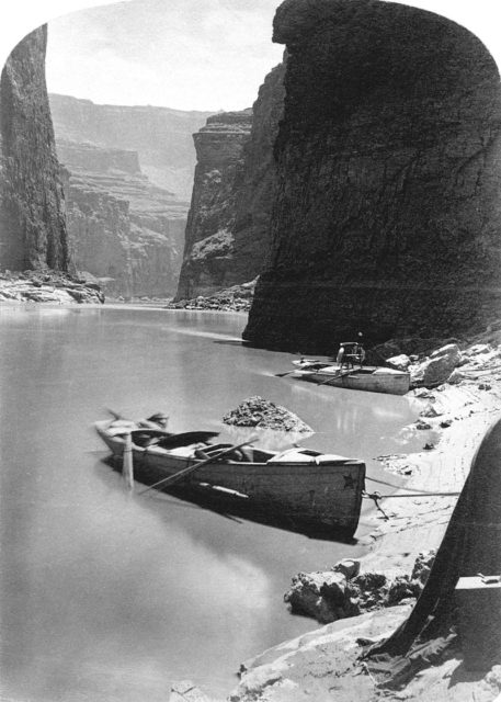 Noon rest in Marble Canyon, second Powell Expedition, 1872 Source:Wikipedia/public domain