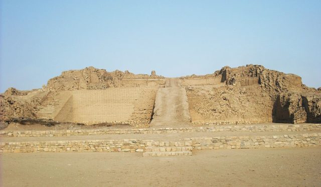 Pyramid with ramp Pachacámac, typical Ychsame culture Photo Credit