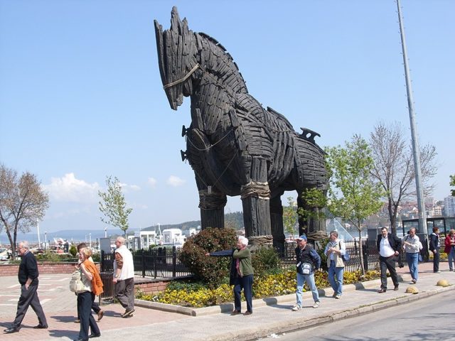 This replica of the Trojan Horse stands at Çanakkale