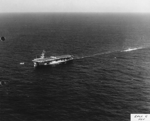 Strange combination – plane being catapulted of the carrier with a U-Boat in tow….