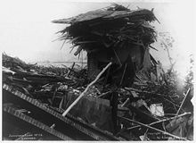 A house that was almost completely destroyed in the flood. 