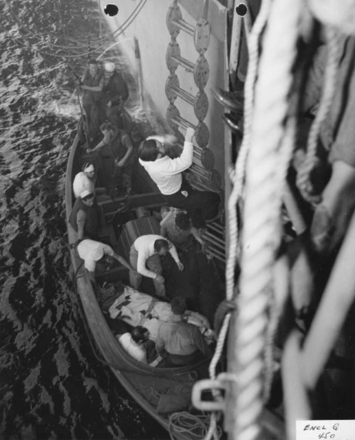U Boat survivors coming aboard.