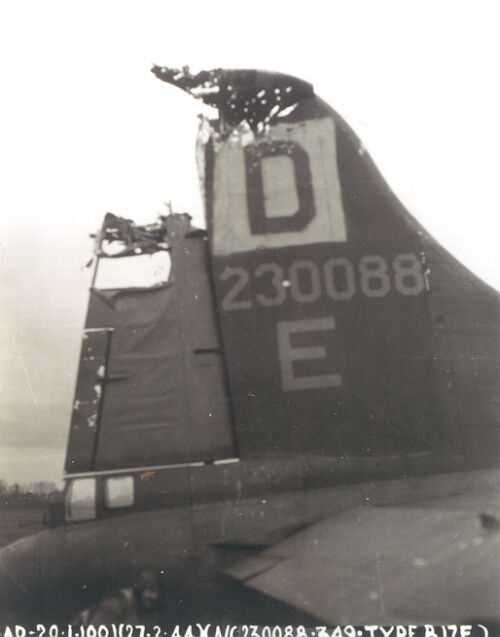 Flak Damage to the “SQUAWKIN’ HAWK” 