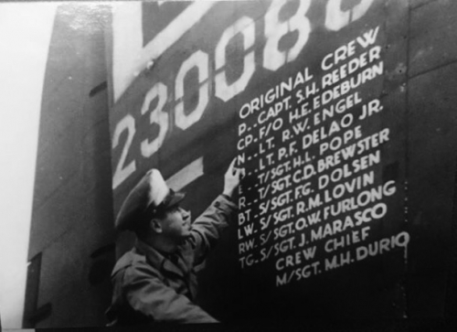 Squawkin Hawk with first Crew names on Tail. 