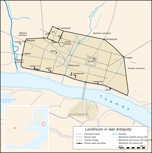 A general outline of Roman London Photo Credit