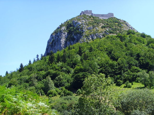  The Mountain Montségur with the ruins of the same name Katharerburg where Rahn serached for the Grail.