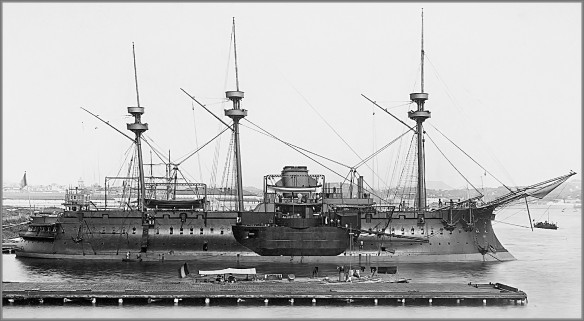 Redoutable was a central battery and barbette ship of the French Navy. She was the first warship in the world to use steel as the principal building material. Photo Credit