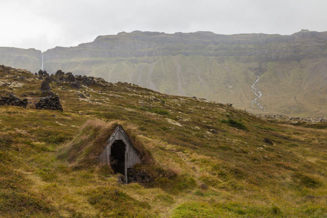 A house with a turf roof and walls near Reykjavik, Iceland. Turf was plentiful in Iceland and provided superior insulation against the weather than wood or stone. Photo Credit