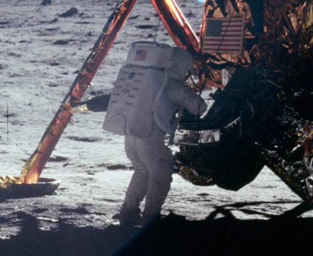 Armstrong on the Moon.