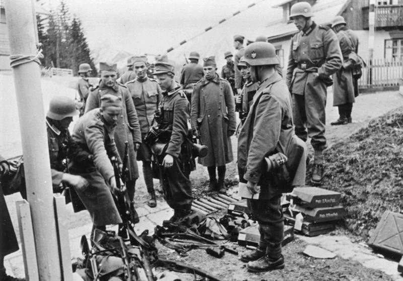 Yugoslav infantry surrendering.
