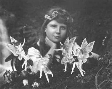 The first of the five photographs, taken by Elsie Wright in 1917, shows Frances Griffiths with the alleged fairies. Photo credit