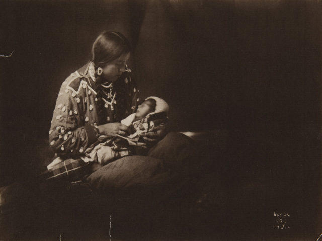 Native american with baby