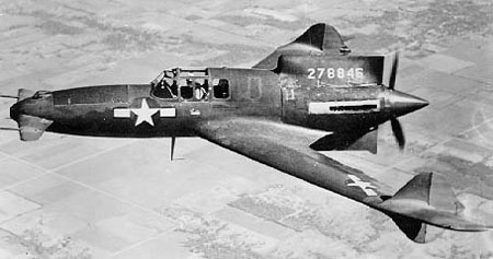 Curtiss XP-55 Ascender in flight