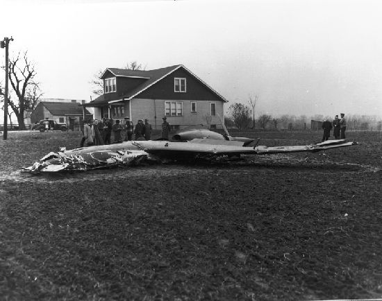 The first XP-55 following a testing crash