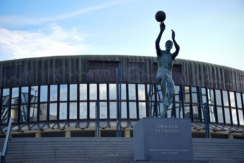 Petrović statue outside Dražen Petrović Basketball Hall. Photo Credit