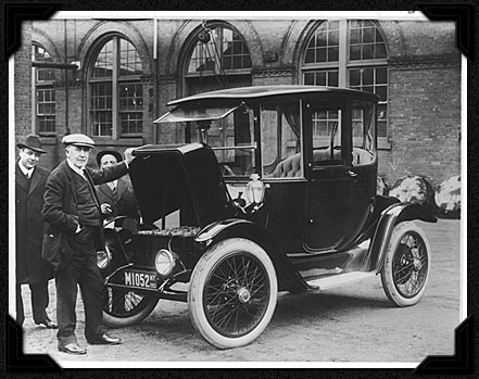 Thomas Edison and an electric car in 1913