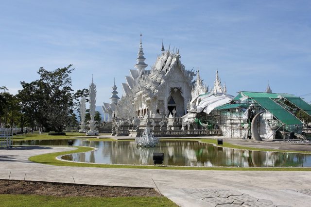 For some buildings, specifically, ubosot itself, visitors are only allowed to take pictures outside. Photo Credit