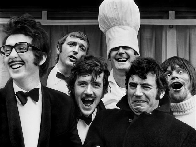 Graham Chapman, John Cleese, Terry Gilliam, Eric Idle, Terry Jones, and Michael Palin.