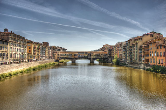 Houses were built on the bridge, a common practice in large European cities during the Middle Ages. Photo Credit