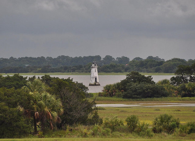 In early 2013 additional rocks were added around the lighthouse to protect it from strong currents at high tide. Photo Credit