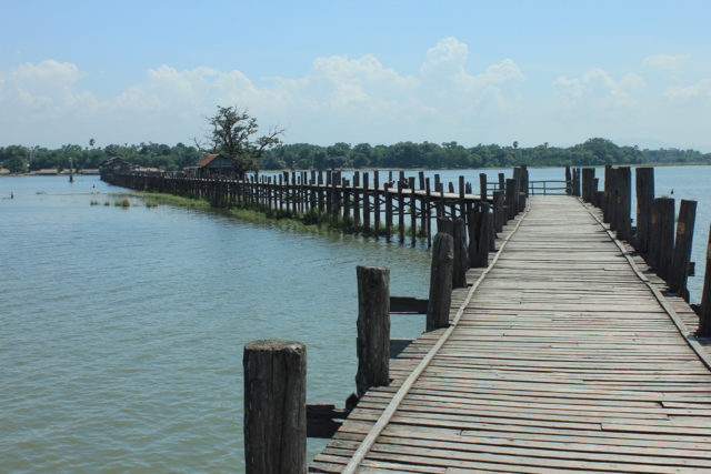 Myanmar construction engineers used traditional methods of scaling and measuring to build the bridge. Photo Credit