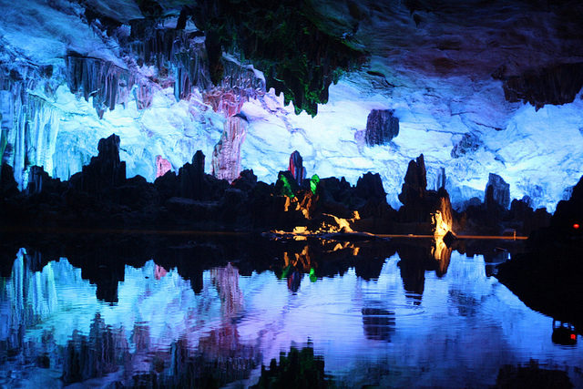 Nowadays, multicolored lighting artificially illuminates the cave. Photo Credit