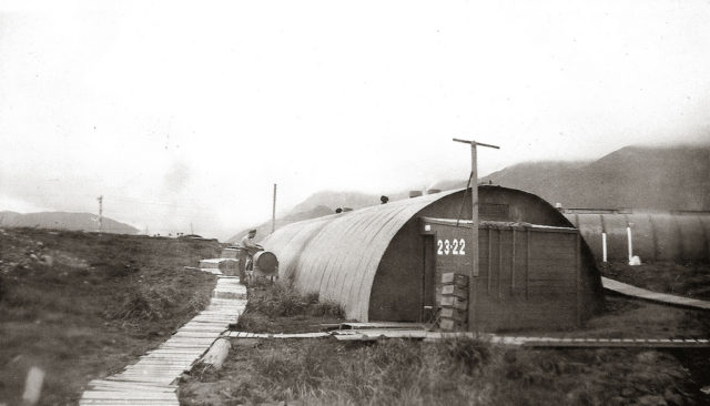 Quonset hut on rainy Attu. Photo Credit